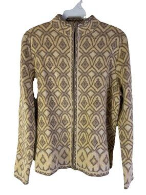 Vintage 90s Pendleton Virgin Wool Navajo Knit Zip Cardigan Sweater